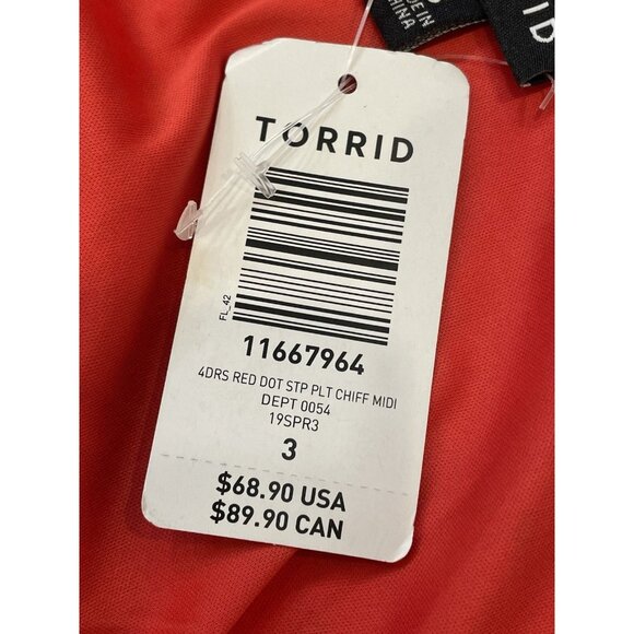 NEW! Torrid Dress 3 Plus Red Tank Sleeveless A Line 3X 22-24 Summer Preppy Date - Picture 4 of 9